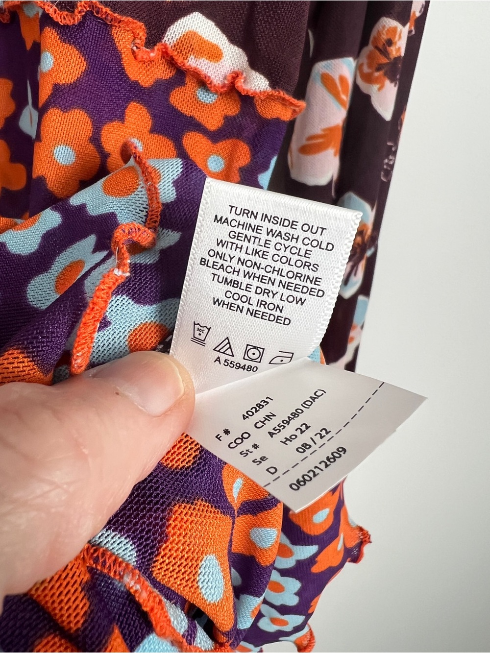 LOGO Layers By Lori Goldstein XL Purple Floral Patchwork Print Sheer Mesh Top - Picture 11 of 11
